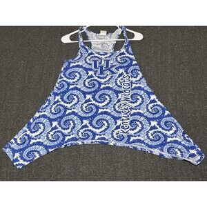 Captivating Apparel Women's Kentucky Wildcats Tie Dye Blue White Tank Top (Sz L)